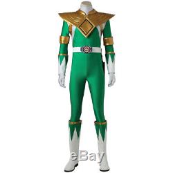 Mighty Morphin Power Rangers Green Dragon Ranger Cosplay Costume Uniform Suit