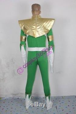 Mighty Morphin Power Rangers Green Ranger Cosplay Costume Light Green version