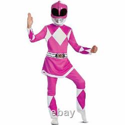 Mighty Morphin Power Rangers Pink Deluxe Costume NEW size 7-8 Med Child Girl