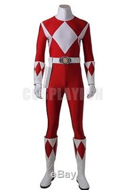 Mighty Morphin Power Rangers Red Ranger Cosplay Costume Custom Made