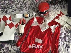 Mighty Morphin Power Rangers Red Ranger Costume Cosplay Zyuranger Sentai