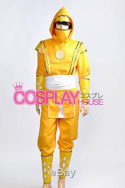 Mighty Morphin Power Rangers The Movie Yellow Ninjetti Ranger Cosplay Costume