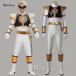 Mighty Morphin Power Rangers Tommy Cosplay Costume Gold Shield Armor Outfit