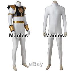 Mighty Morphin Power Rangers Tommy Cosplay Costume Gold Shield Armor Outfit