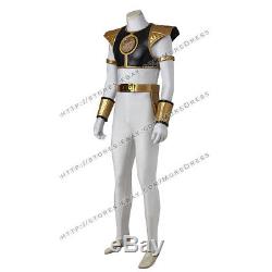Mighty Morphin Power Rangers Tommy Oliver Cosplay Costume White Boots Optional