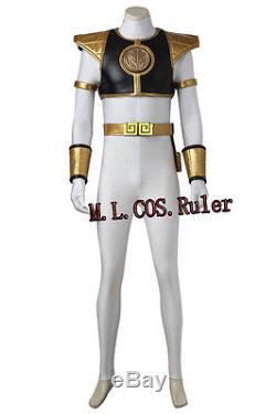 Mighty Morphin Power Rangers Tommy Oliver Cosplay Costume White Ranger jumpsuits