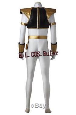 Mighty Morphin Power Rangers Tommy Oliver Cosplay Costume White Ranger jumpsuits