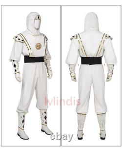 Mighty Morphin Power Rangers Tommy White Ninja Costumes Men Cosplay Halloween