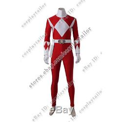 Mighty Morphin Power Rangers Tyranno Ranger Geki Cosplay Costume Red Jumpsuit