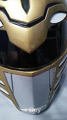 Mighty Morphin Power Rangers White Ranger Helmet 1 Scale Cosplay Outside Clasps