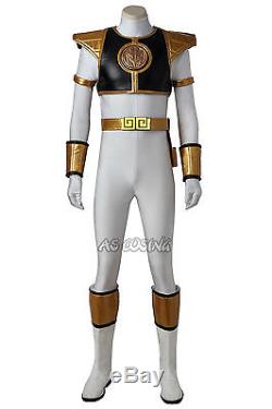 Mighty Morphin Power Rangers White Tigerzord Tommy Cosplay Costume All Size