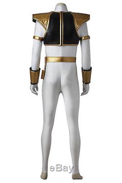 Mighty Morphin Power Rangers White Tigerzord Tommy Cosplay Costume All Size