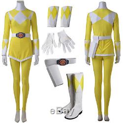 Mighty Morphin Power Rangers Yellow Tiger Ranger Cosplay Costume Custom Made