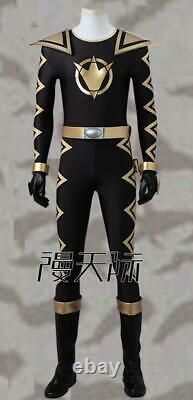 Mighty Morphin Power Rangers ZYURANGER Black Cosplay Costume Jumpsuit