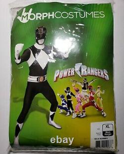 Morph Costumes Mighty Morphin Power Rangers Black Ranger Cosplay Costume XL New