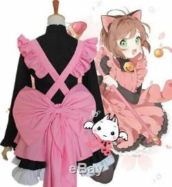 NEW CARD CAPTOR SAKURA Black Cat Maid Servant Dress Outfit Cosplay Costume