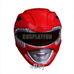 NEW Power Rangers PVC Mask Red Ranger Helmet Cosplay Prop Fit Most