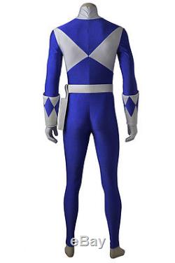 New Tricera Ranger Costume Power Rangers Zyuranger Dan Cosplay Blue Jumpsuit