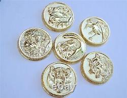Ninja Ninjetti 6 set Gold Power Coins made for Legacy Morpher Prop Cosplay