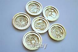 Ninja Ninjetti Set of 6-Gold Power Coins Made For Legacy Morpher Prop Cosplay
