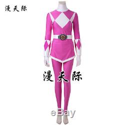 Pink Ranger Cosplay Jumpsuit Mighty Morphin Power Rangers Costume Sets Customize