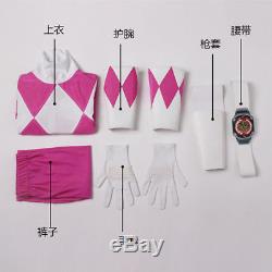 Pink Ranger Cosplay Jumpsuit Mighty Morphin Power Rangers Costume Sets Customize