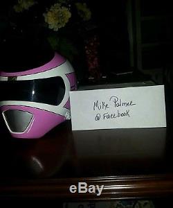 Pink power ranger helmet prop in space cosplay mmpr
