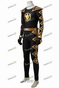 Power Black Rangers Dino Thunder Cosplay Costume Jumpsuit Gloves Shoes ACC