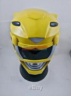 Power Ranger Helmet Yellow Mighty Morphin Super Sentai Cosplay Decor Life Size
