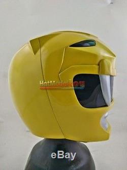 Power Ranger Helmet Yellow Mighty Morphin Super Sentai Cosplay Decor Life Size