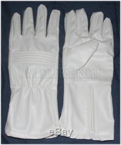 Power Ranger Super Hero White Synthetic Leather Gloves Costume Cosplay