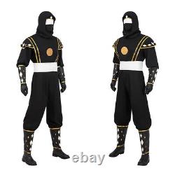 Power Rangers Black Ninja Morph Cosplay Custome Halloween Full Set for Adult Men