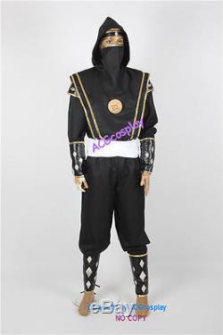 Power Rangers Black Ninjetti Ranger Cosplay Costume include gloves and coin prop