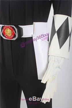 Power Rangers Black Ranger Cosplay Costume include belt and gloves