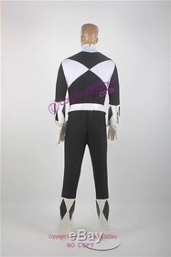 Power Rangers Black Ranger Cosplay Costume include belt and gloves