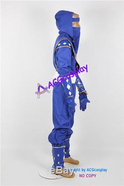 Power Rangers Blue Ninjetti Ranger Cosplay Costume include gloves and coin prop