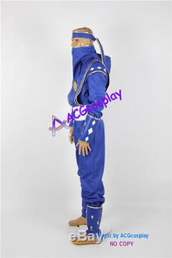 Power Rangers Blue Ninjetti Ranger Cosplay Costume include gloves and coin prop
