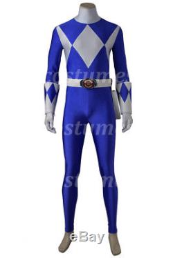 Power Rangers Blue Ranger Dan Billy Jumpsuit Full set Halloween Cosplay Costume