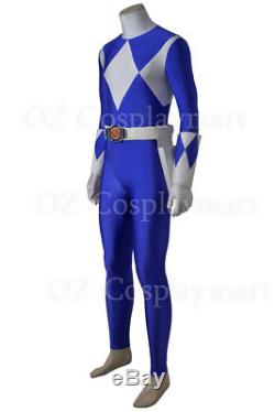 Power Rangers Blue Ranger Dan Billy Jumpsuit Halloween Cosplay Costume Set