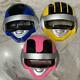 Power Rangers Choudenshi Bioman Blue Yellow Pink Masks Set Cosplay Japan Vintage