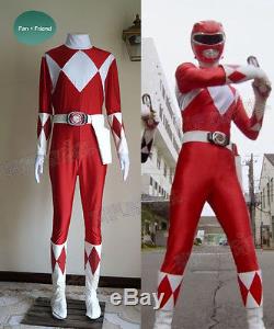 Power Rangers Cosplay, Tyranno Ranger Geki Red Jumpsuit Costume Set