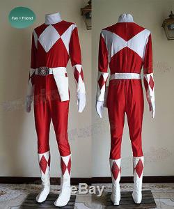 Power Rangers Cosplay, Tyranno Ranger Geki Red Jumpsuit Costume Set