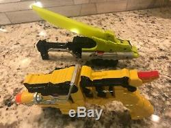 Power Rangers Deluxe Dino Charge Morpher Yellow Cosplay Gun w Green Saber Sword