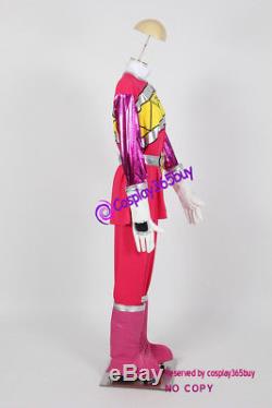 Power Rangers Dino Charge Kyoryuger Pink Ranger Cosplay Costume incl. Boots cover