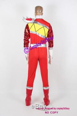 Power Rangers Dino Charge Kyoryuger Red Ranger Cosplay Costume incl. Boots covers