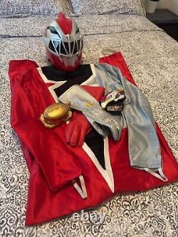 Power Rangers Dino Fury Ryusoulger Red Ranger Cosplay Helmet Suit Gloves Morpher