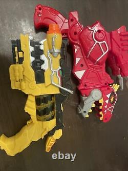 Power Rangers Dino Super Charge Yellow & Red T-Rex Morphers Blaster Set & Sword
