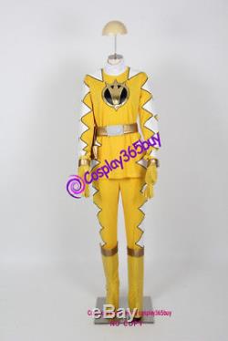 Power Rangers Dino Thunder Yellow Dino Ranger Cosplay Costume incl. Boots covers