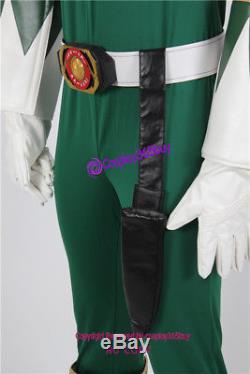 Power Rangers Green Ranger Cosplay Costume include boots covers gloves holster