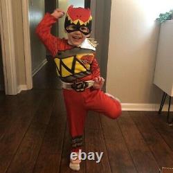 Power Rangers Kids Red Ranger Dino Charge Toddler Classic Muscle Cosplay Costume